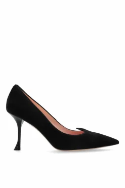 Roger Vivier CZARNY Zamszowe buty na obcasie `I Love`