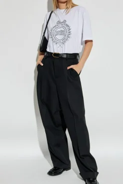 ROTATE BIAŁY T-shirt z logo