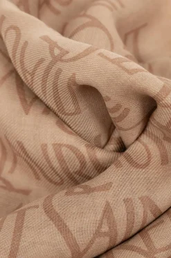 Saint Laurent beżowy Chusta z monogramem