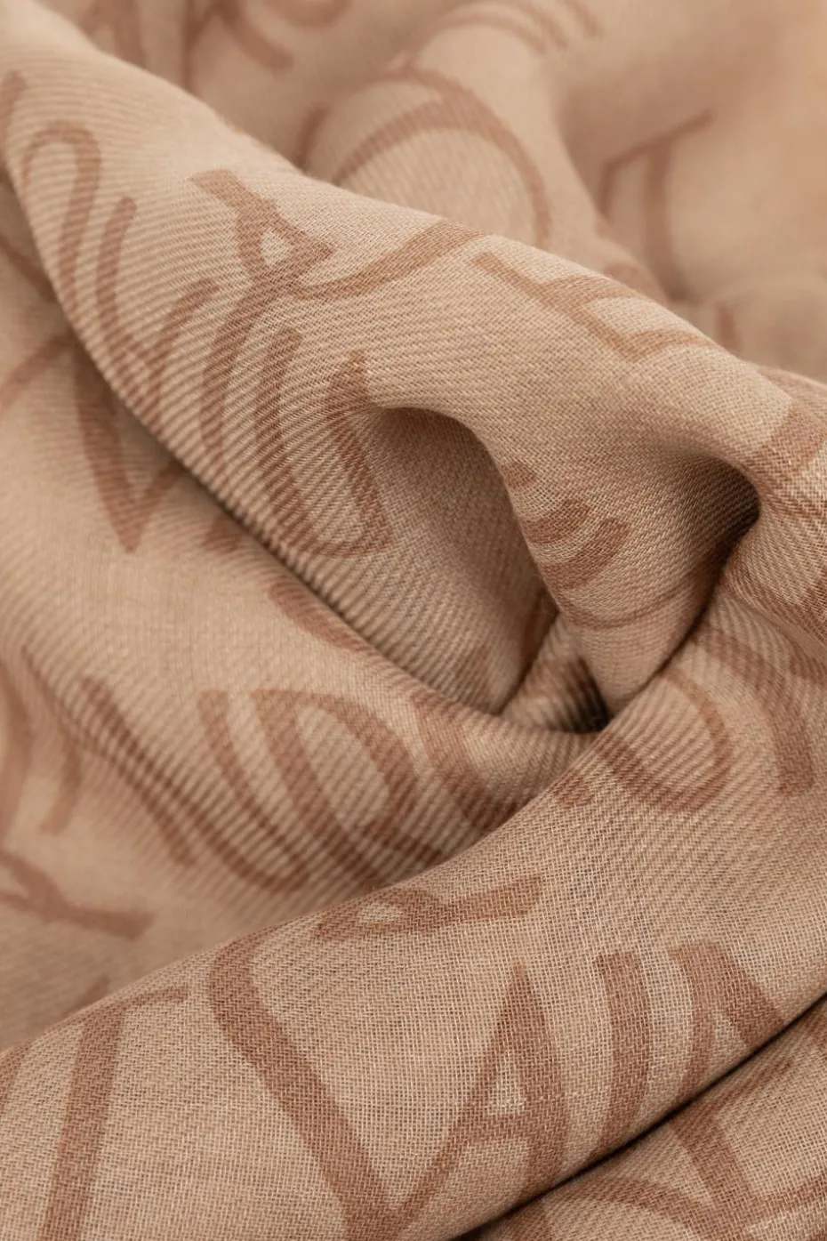 Saint Laurent beżowy Chusta z monogramem