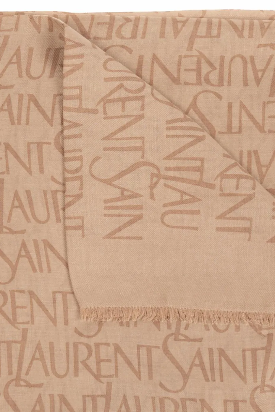 Saint Laurent beżowy Chusta z monogramem