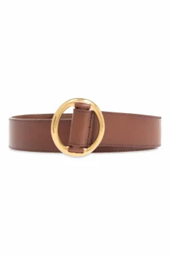 Saint Laurent BRĄZOWY Skórzany pasek