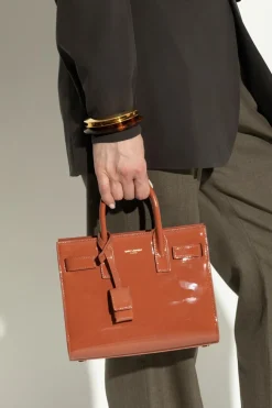 Saint Laurent BRĄZOWY Torba do ręki `Sac de Jour Nano`