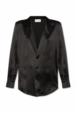 Saint Laurent CZARNY Jedwabna koszula
