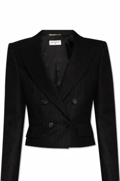 Saint Laurent CZARNY Krótka marynarka