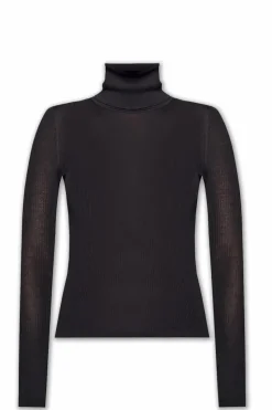 Saint Laurent CZARNY Prążkowany golf