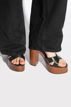 Saint Laurent CZARNY Sandały na platformie ‘Bianca’