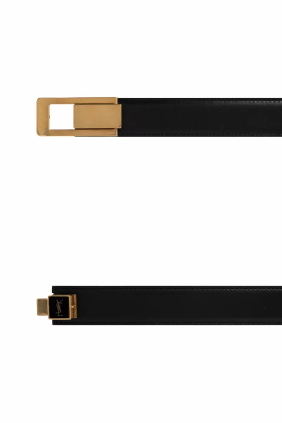 Saint Laurent CZARNY Skórzany pasek