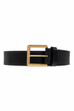 Saint Laurent CZARNY Skórzany pasek