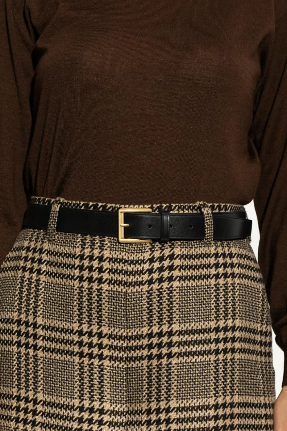 Saint Laurent CZARNY Skórzany pasek