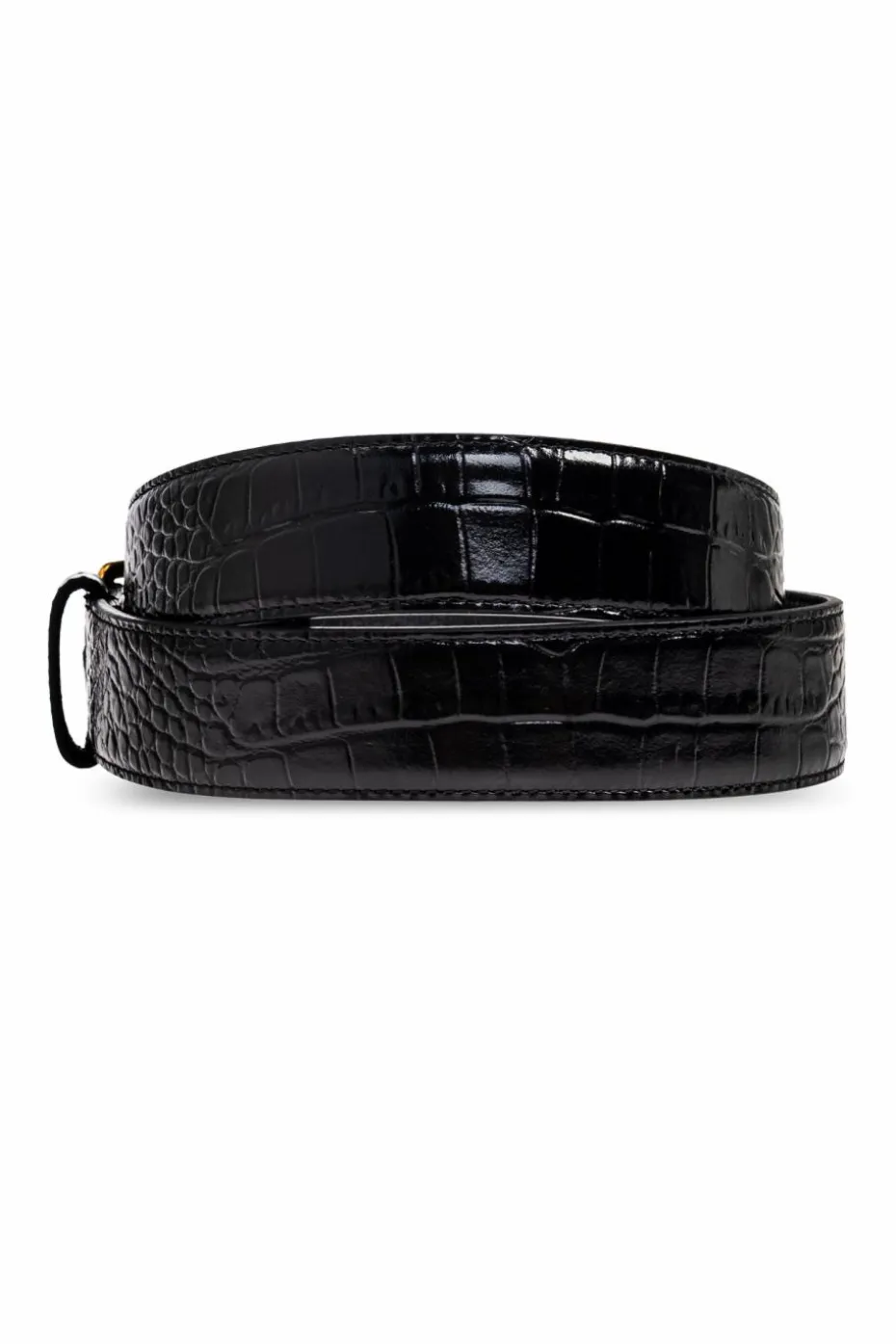 Saint Laurent CZARNY Skórzany pasek
