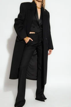 Saint Laurent CZARNY Spodnie w kant