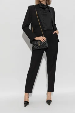 Saint Laurent CZARNY Spodnie w kant