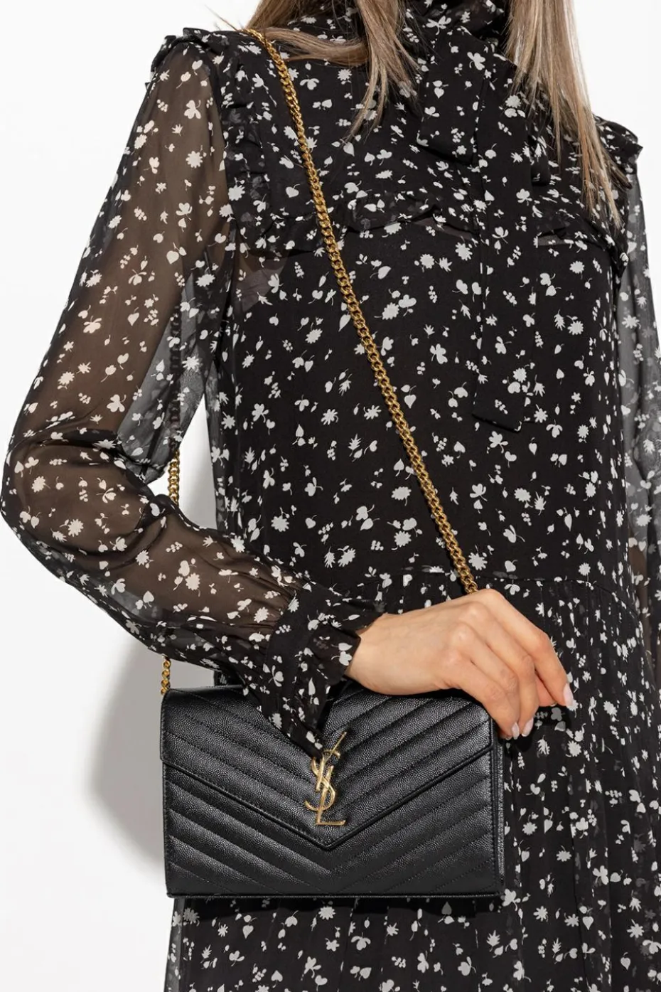 Saint Laurent CZARNY Torba na ramię 'Envelope'