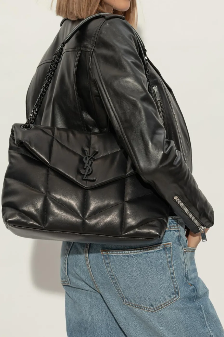 Saint Laurent CZARNY Torba na ramię ‘Puffer’