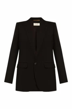 Saint Laurent CZARNY Wełniana marynarka