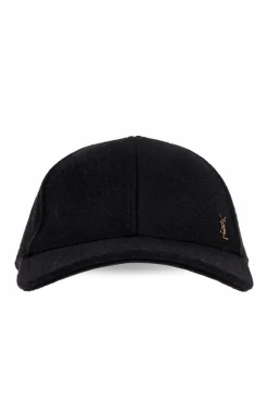 Saint Laurent CZARNY Wełniana czapka z daszkiem