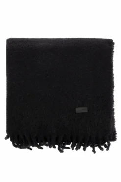 Saint Laurent CZARNY Wełniany szal