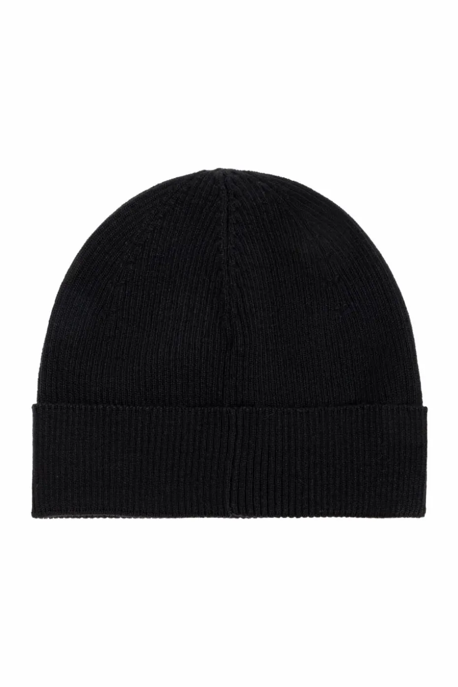 Saint Laurent CZARNY Wełniana czapka z naszywką z logo