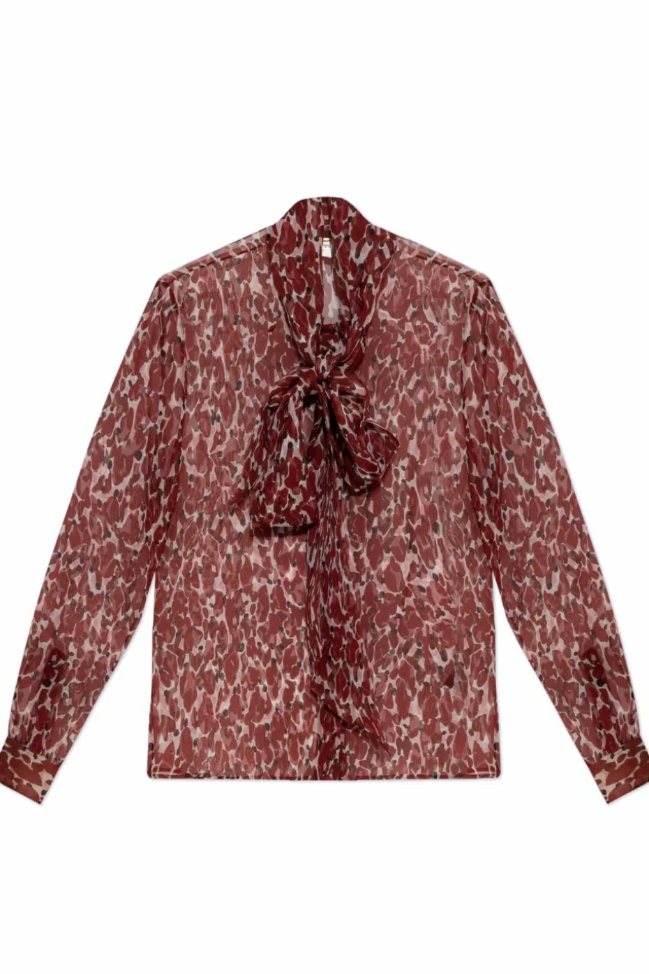 Saint Laurent CZERWONY Jedwabna koszula