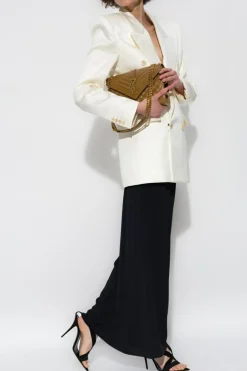 Saint Laurent kremowy Jedwabna marynarka