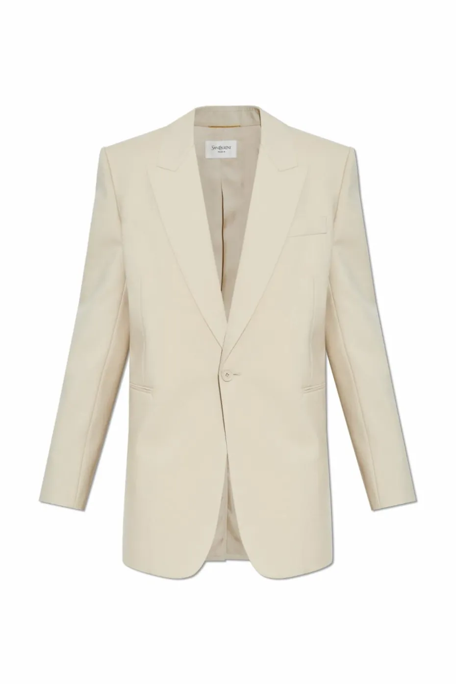 Saint Laurent kremowy Wełniana marynarka