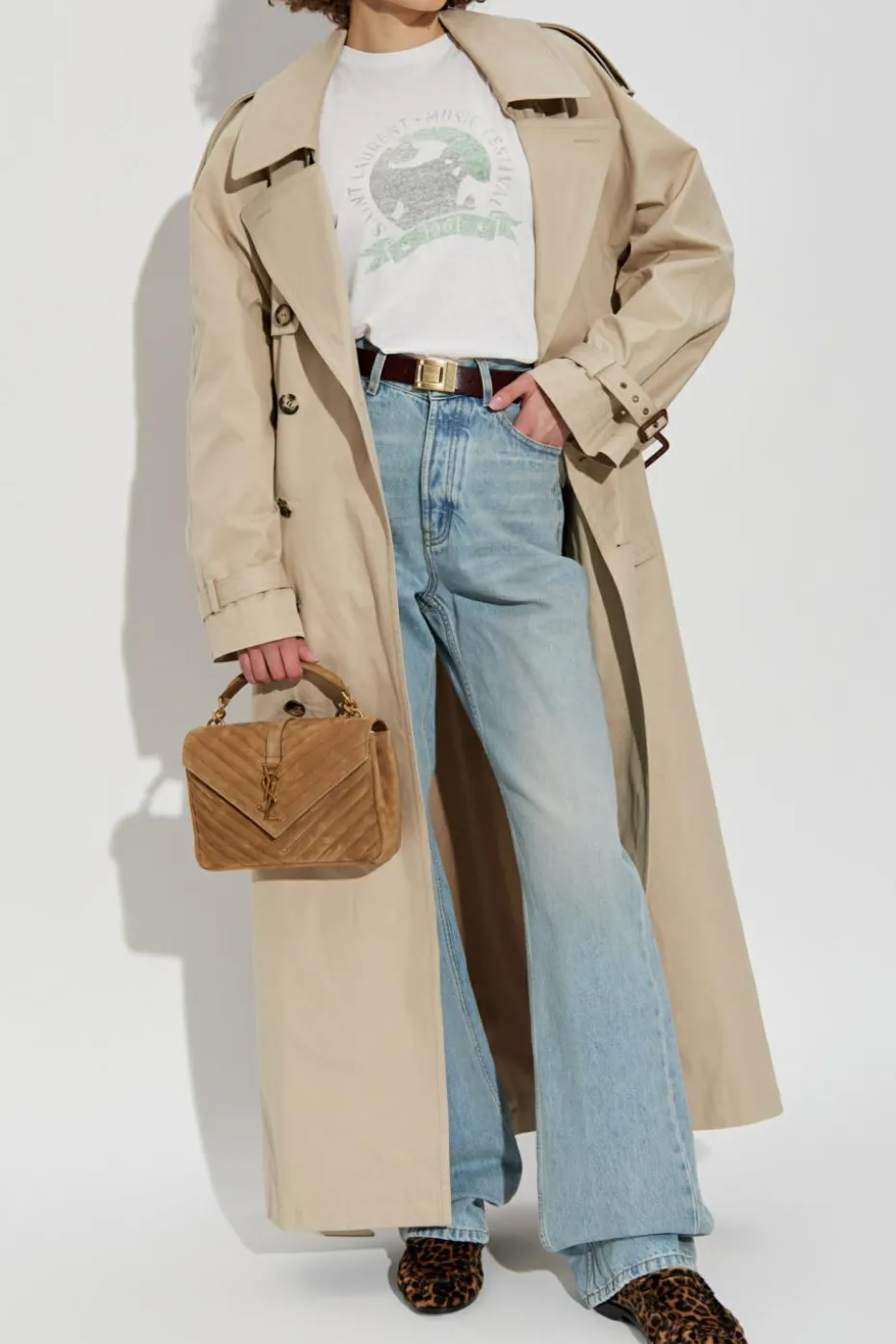 Saint Laurent NIEBIESKI Jeansy z nogawkami o prostym kroju