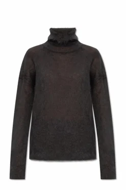 Saint Laurent SZARY Golf o moherowym wykończeniu