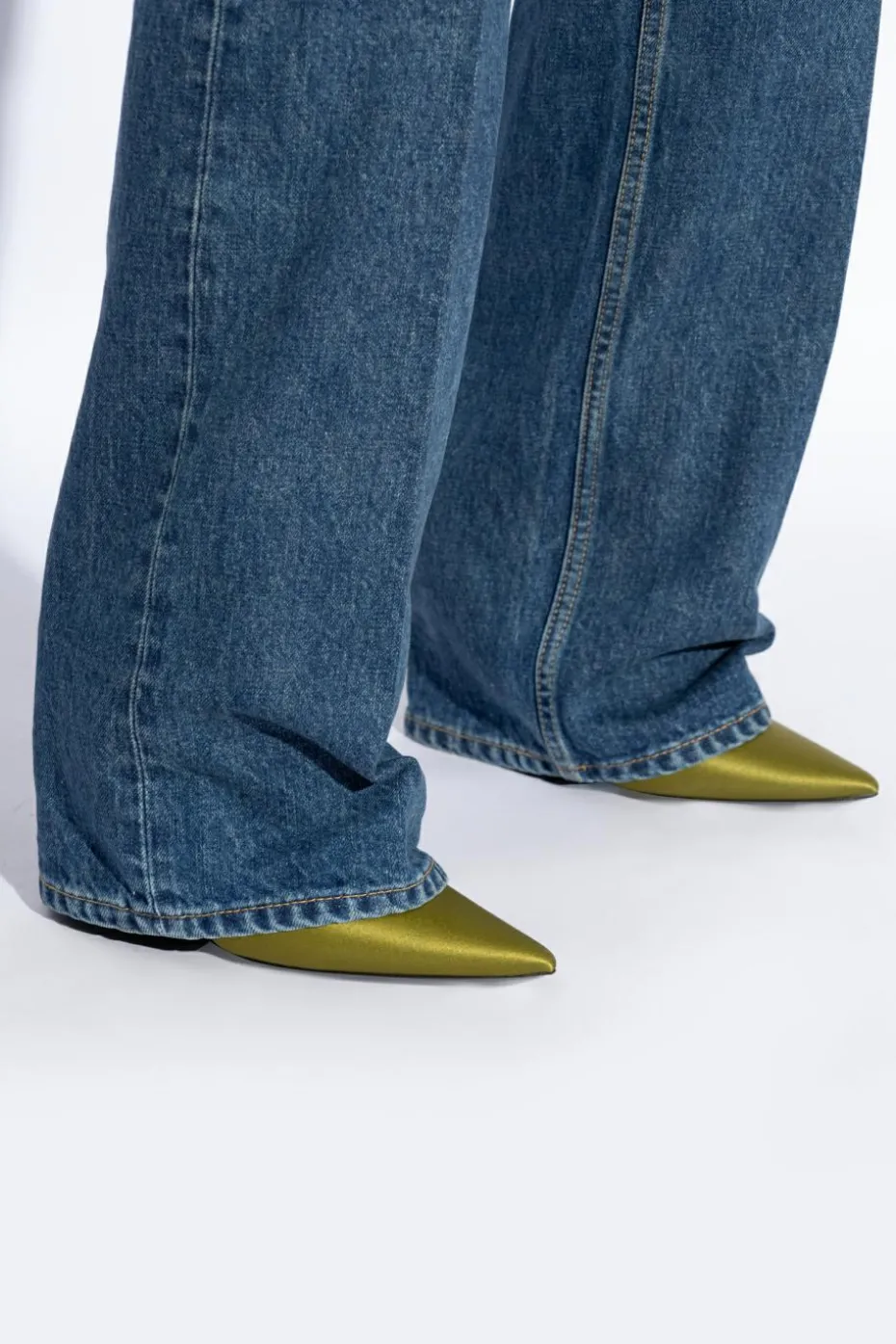 Saint Laurent ZIELONY Buty na obcasie ‘Monceau’