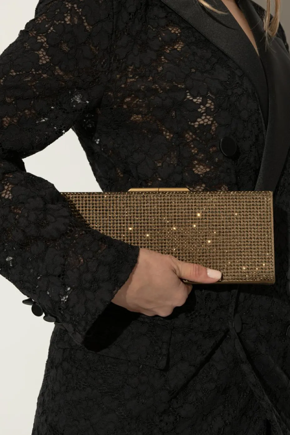 Saint Laurent ZIELONY Kopertówka z połyskującymi aplikacjami