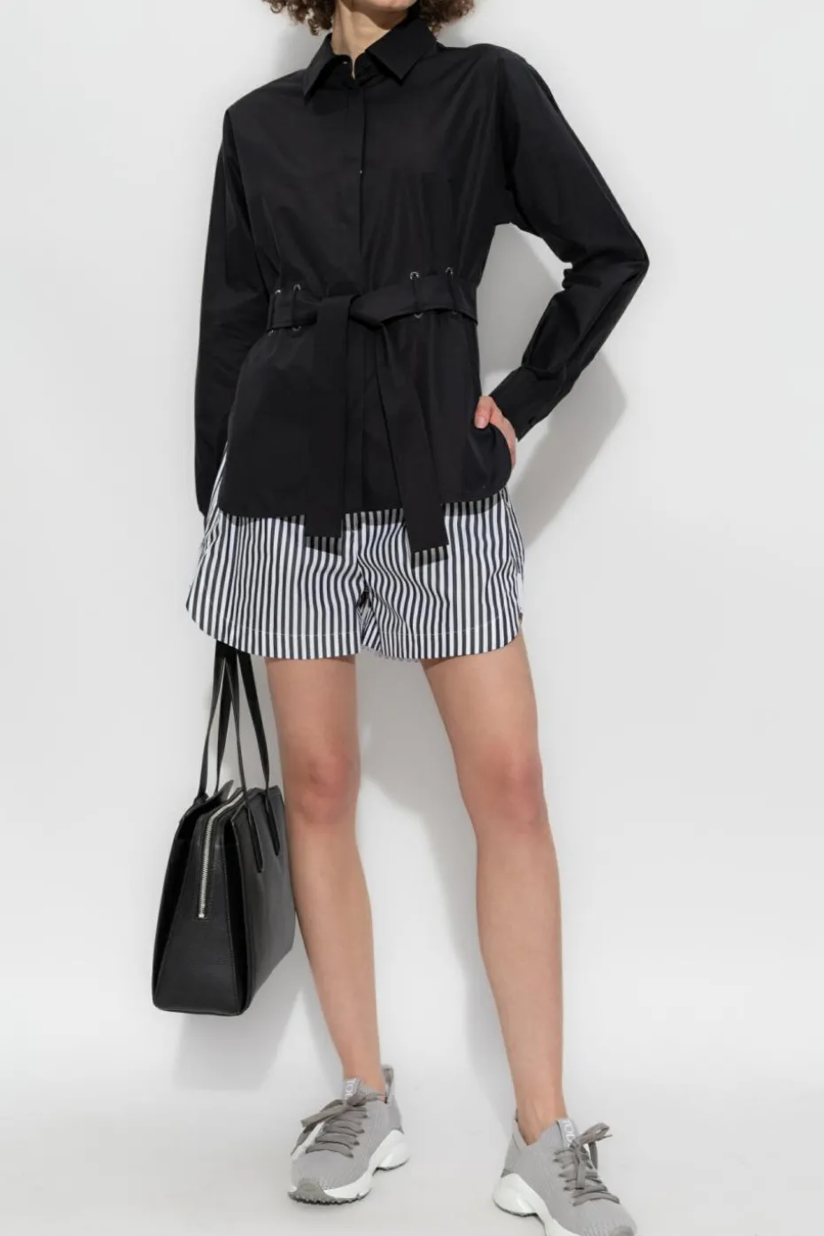 Sportmax SZARY Szorty w paski ‘Muscari’