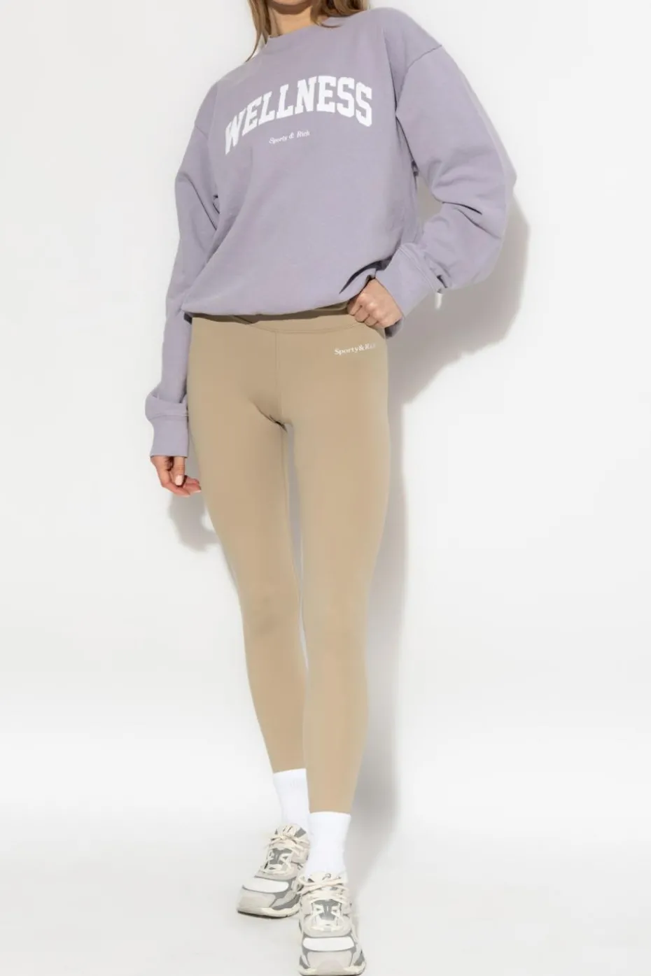Sporty & Rich FIOLETOWY Bluza z logo