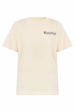 Sporty & Rich kremowy T-shirt z kolekcji `Riviera`