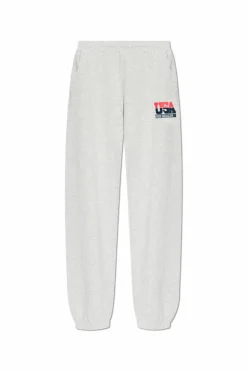 Sporty & Rich SZARY Spodnie dresowe z logo