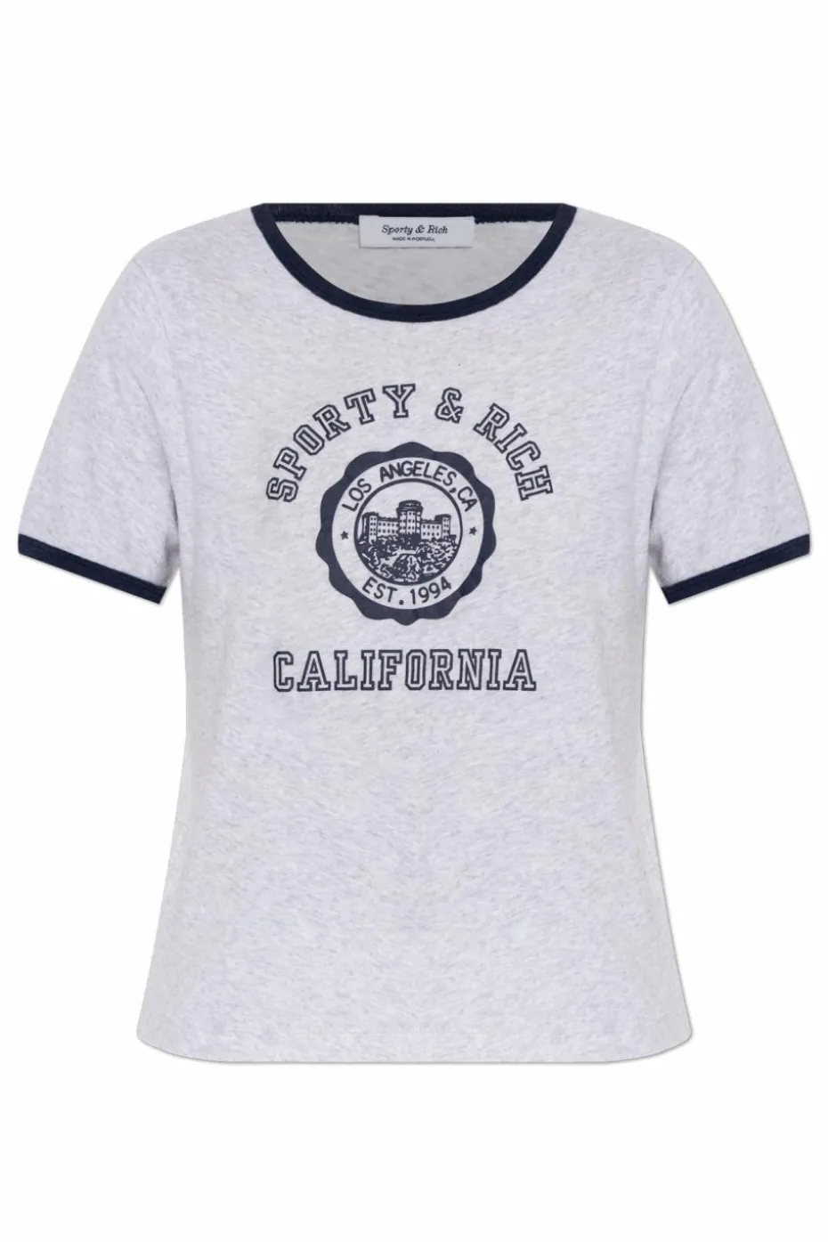 Sporty & Rich SZARY T-shirt z nadrukiem