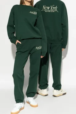 Sporty & Rich ZIELONY Spodnie dresowe z kolekcji `New York`