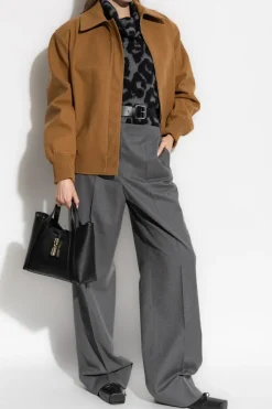 Stella McCartney BRĄZOWY Kurtka z kołnierzem