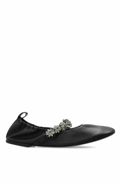 Stella McCartney CZARNY Baleriny `Elsa` z kryształowym paskiem