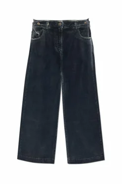 The Attico SZARY Woskowane jeansy z szerokimi nogawkami