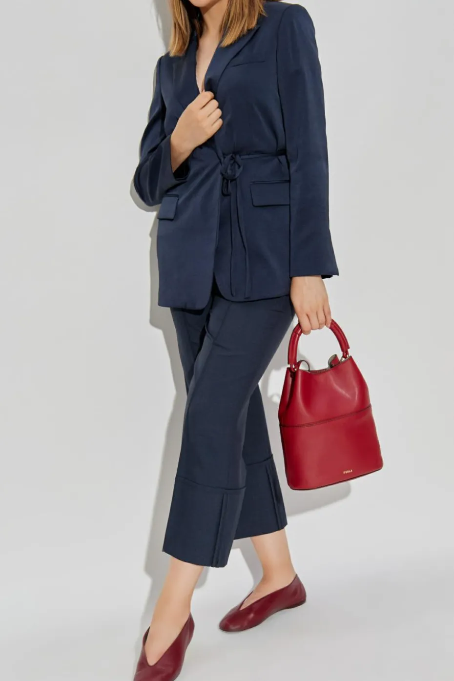 Theory GRANATOWY Marynarka z wiązaniem