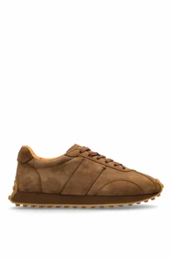 Tod’s BRĄZOWY Zamszowe buty sportowe z logo