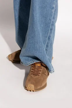 Tod’s BRĄZOWY Zamszowe buty sportowe z logo