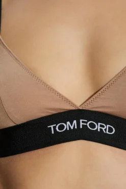Tom Ford beżowy Biustonosz z logo