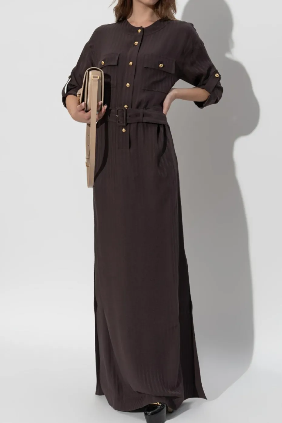 Tom Ford BRĄZOWY Sukienka z paskiem