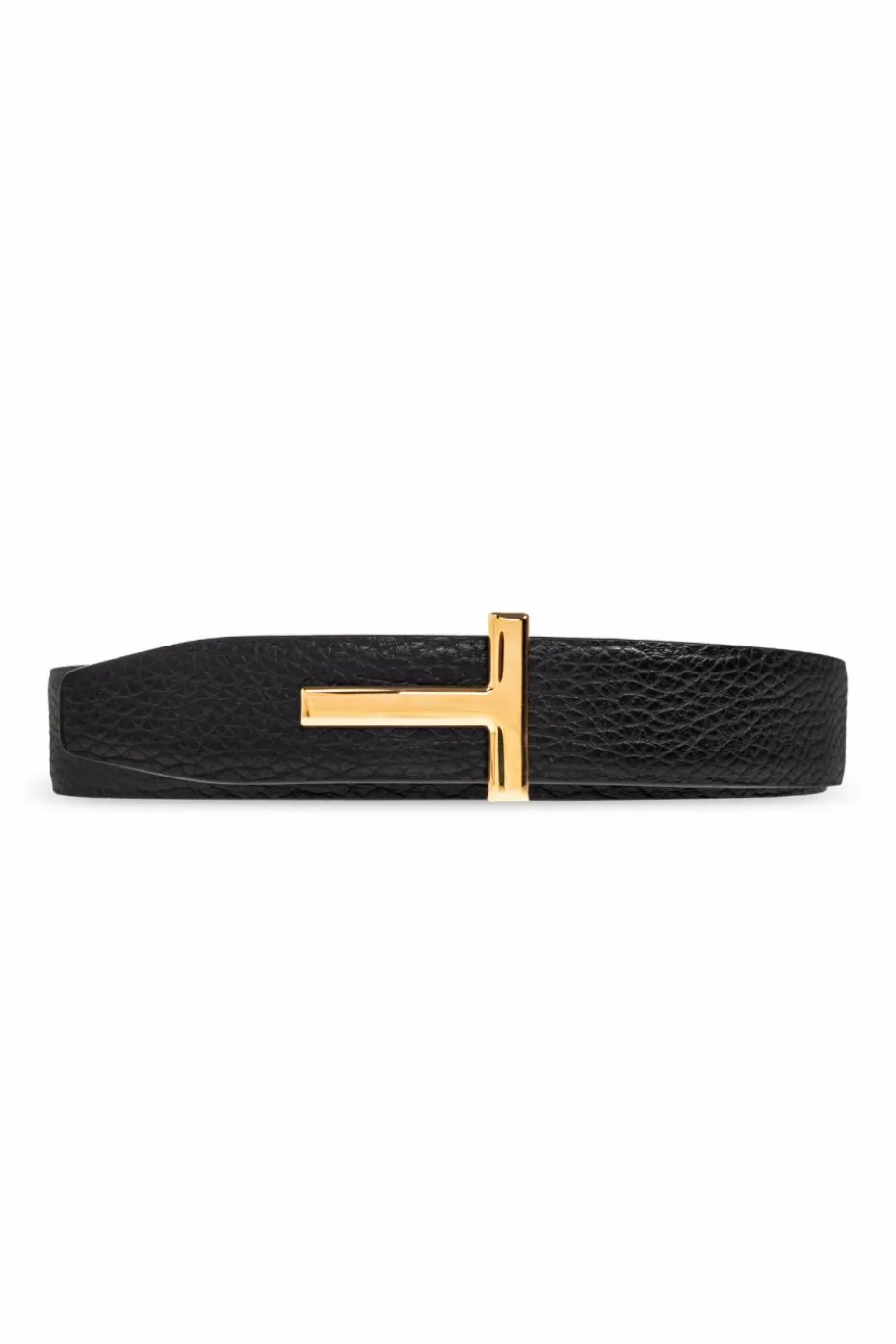 Tom Ford CZARNY Skórzany pasek z logo