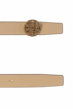Tory Burch beżowy Skórzany pasek