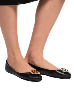 Tory Burch CZARNY Skórzane baleriny z logo