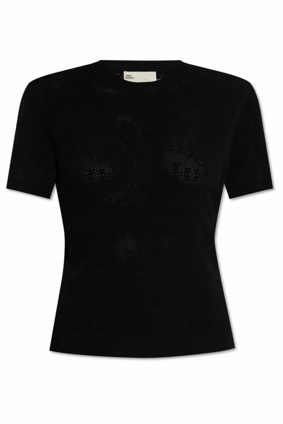 Tory Burch CZARNY Top z perforacją