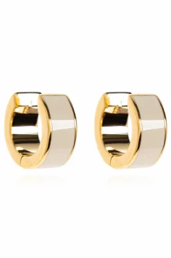 Tory Burch kremowy Kolczyki z logo