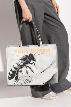 Tory Burch SZARY Torba `Ella` typu `shopper`